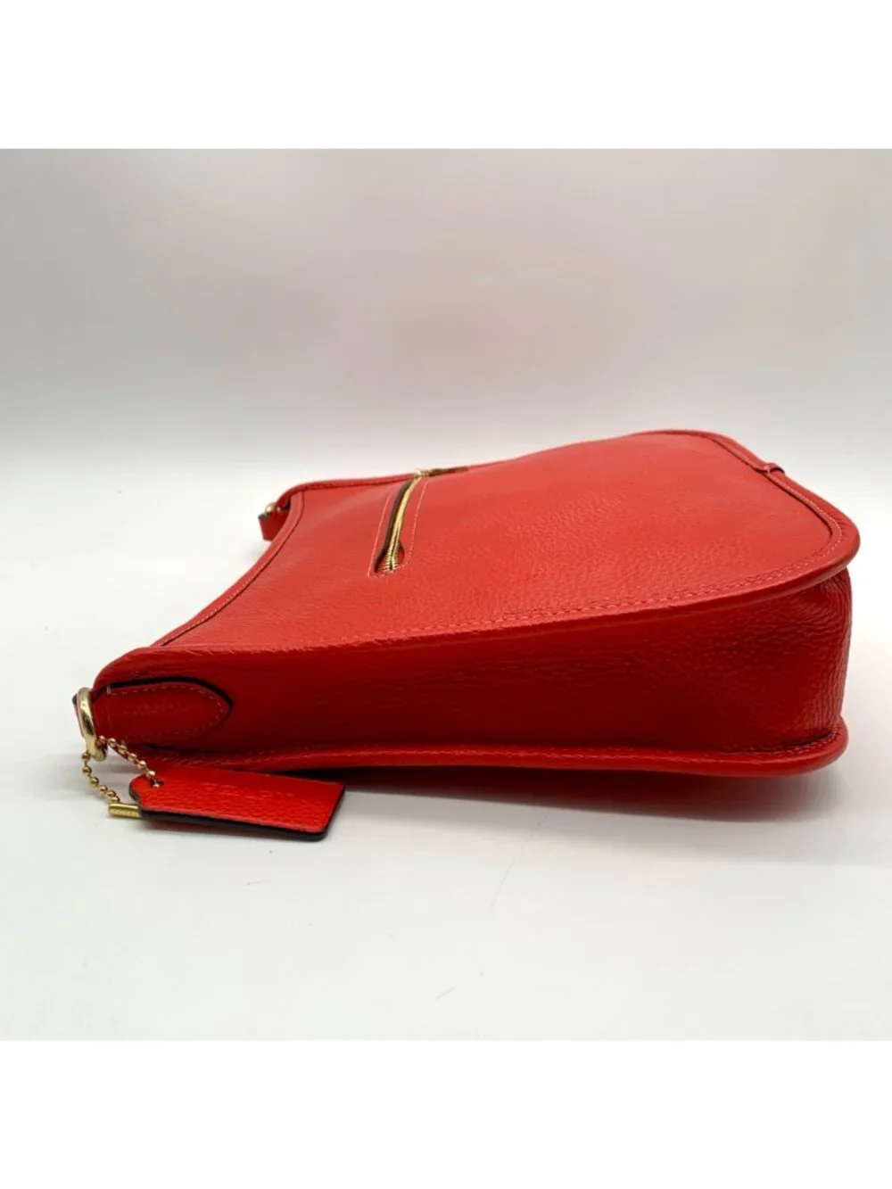 Coach Red Pebbled Leather Dempsey File Bag-CA290